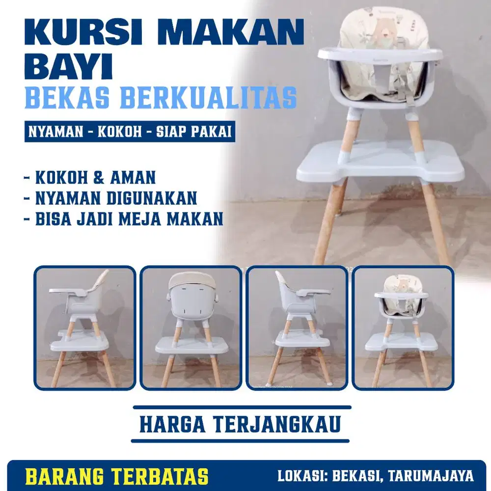 KURSI MAKAN BAYI / KURSI MAKAN ANAK WARNA BIRU MUDA