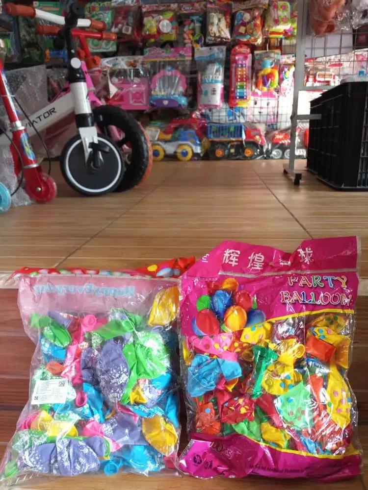 mainan anak balon tiup isi 100pcs