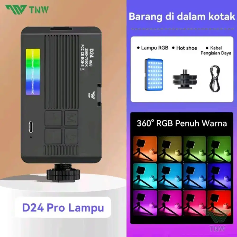 TNW D24 Lampu RGB Lampu LED vidio LED Lighting