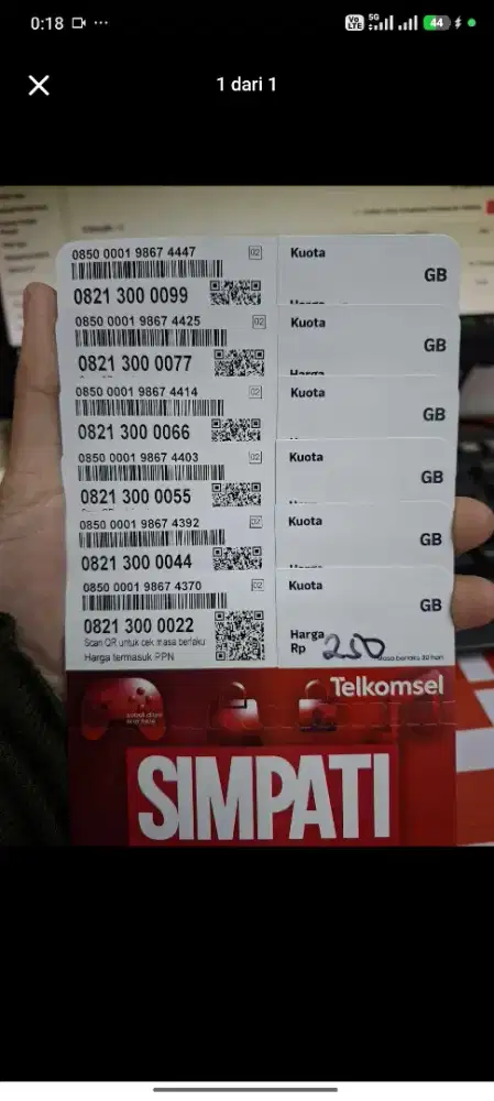 No Cantik Telkomsel