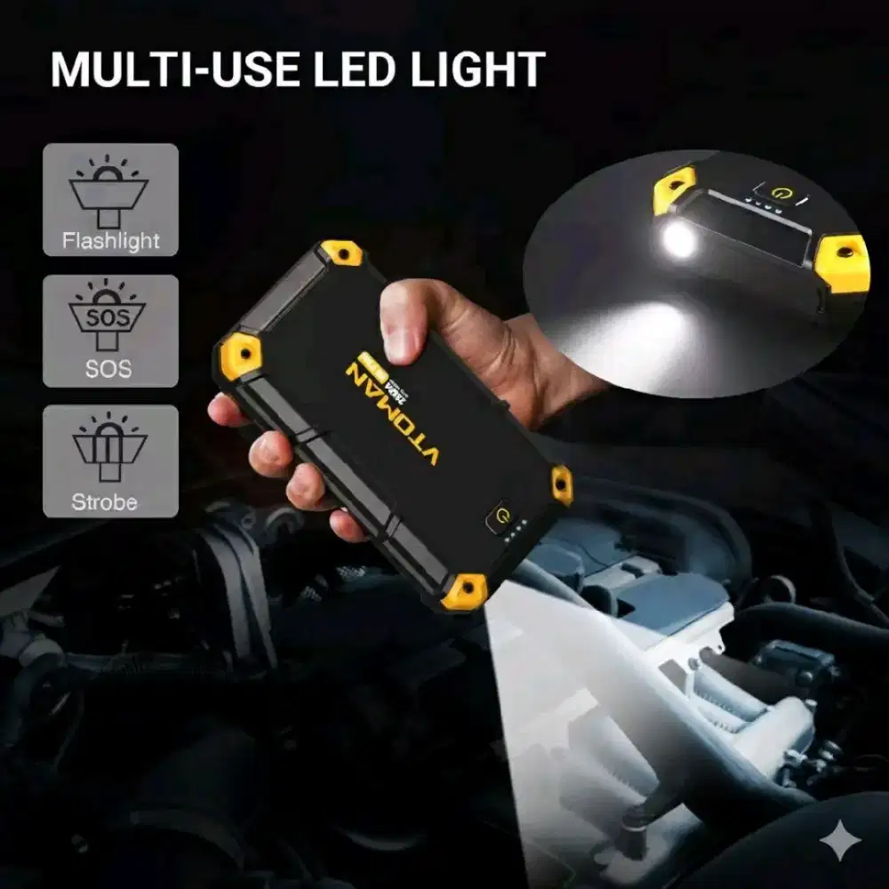 Vtoman v6 plus 10000 Mah jump starter aki mobil motor powerbank