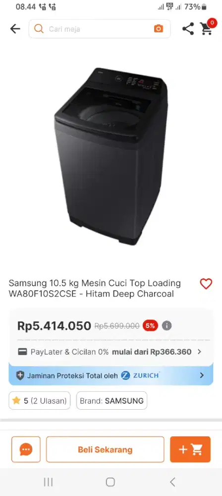 Mesin cuci samsung 10.5KG promo