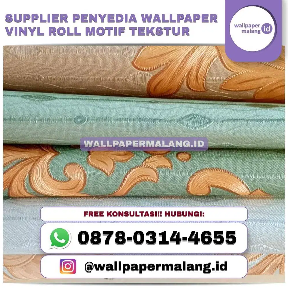 Supplier penyedia wallpaper vinyl roll motif tekstur