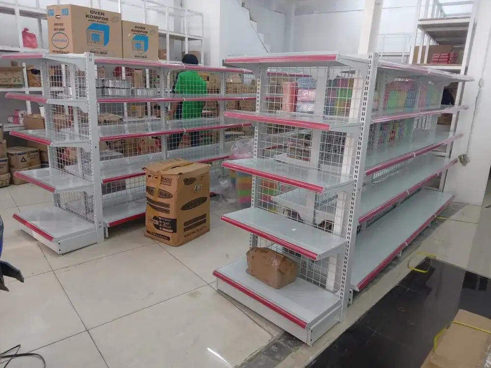 Rak Gondola Minimarket Besi Baja Kapasitas 40 Kg Perlevel