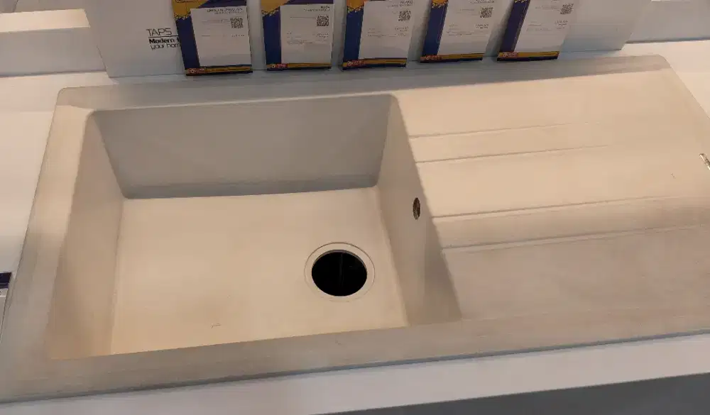 Teka sink granite 601B1D white cream/ sink cuci piring merk teka