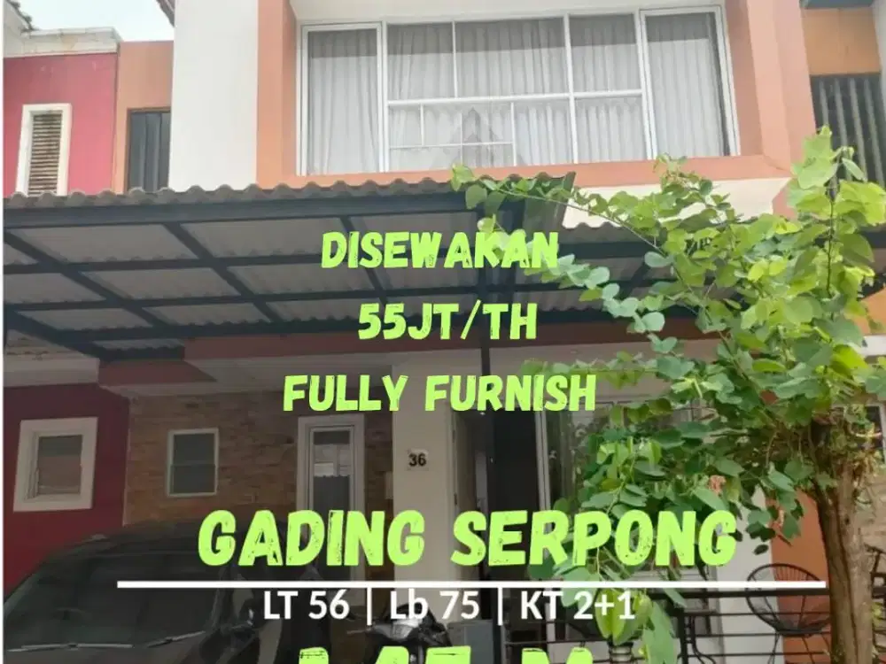 Rumah 1M-an di Pusat Gading Serpong, berbatasan langsung dengan BSD