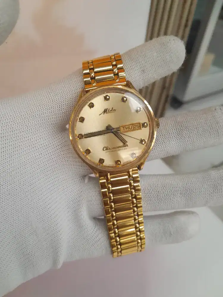 Jam Mido Commander Date Day Chronometer Swiss Mens Original