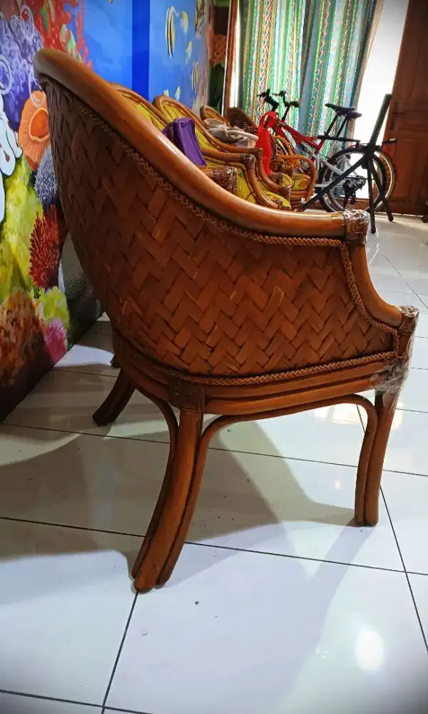 Kursi Sofa Rotan Kwalitas Baik Busa Masih tebal