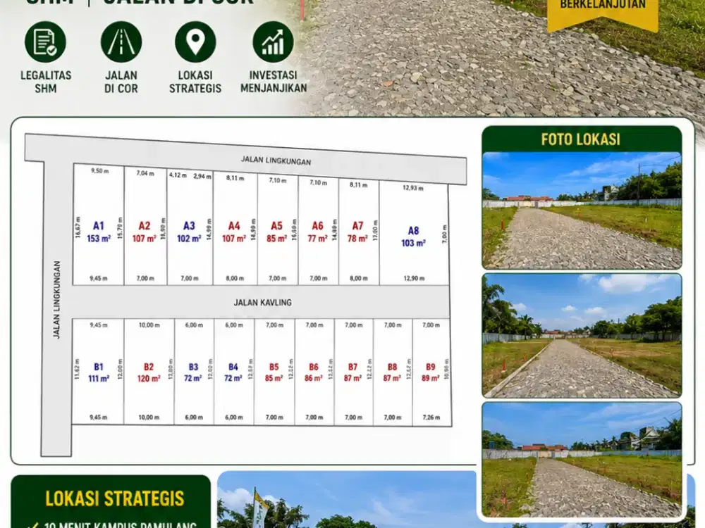 Dijual Murah Tanah Kavling Strategis 5 Menit Kampus Unpam, SHM