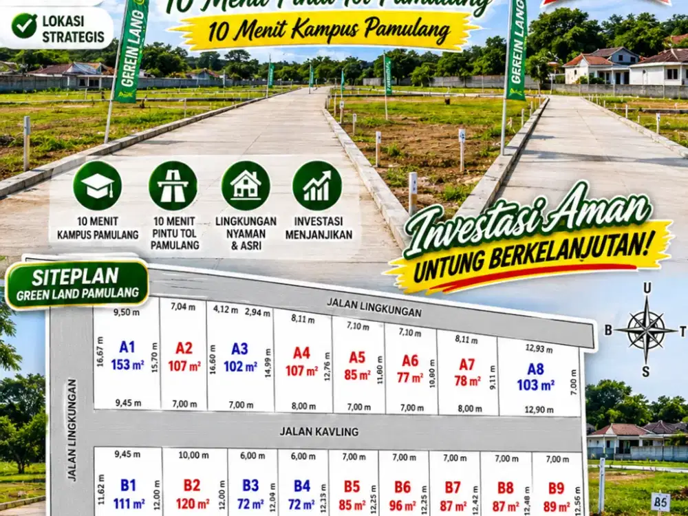 5 Menit Kampus UNPAM Dijual Murah Tanah Kavling Strategis, SHM