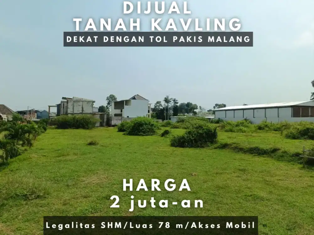 3 Menit Gerbang Tol Pakis Malang SHM Harga Tanah Malang Cocok Dibangun Rumah
