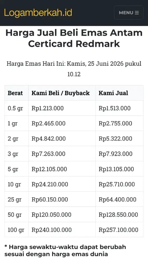 Jual Beli Buyback Antam Emas Batangan Logam Mulia Redmark Perhiasan