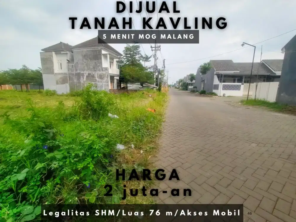 SHM Cocok Bangun Rumah 5 Menit Kampus UNMER Malang Tanah Malang
