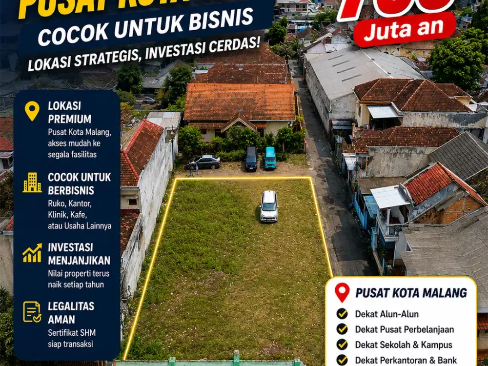 Tanah Luas Pusat Kota Malang Hanya 700 Juta an Cocok Aktifitas Bisnis