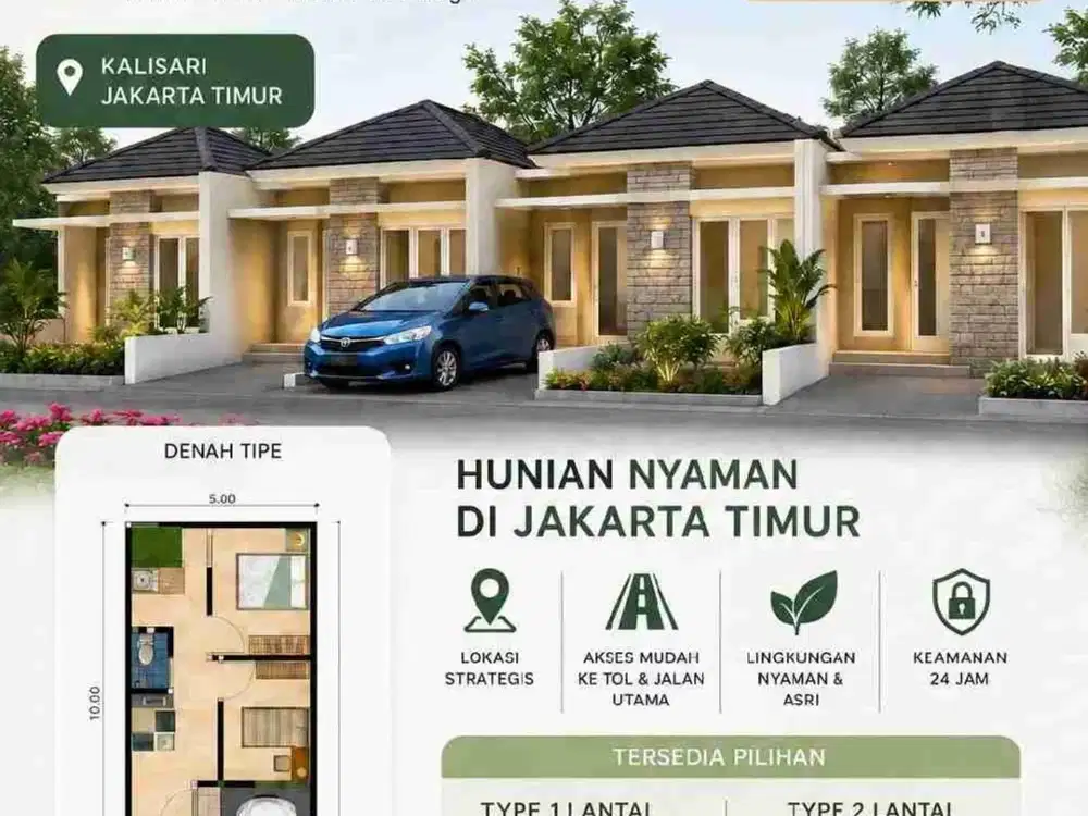 Rumah dijual cluster Kalisari Jaktim nego strategis KPR