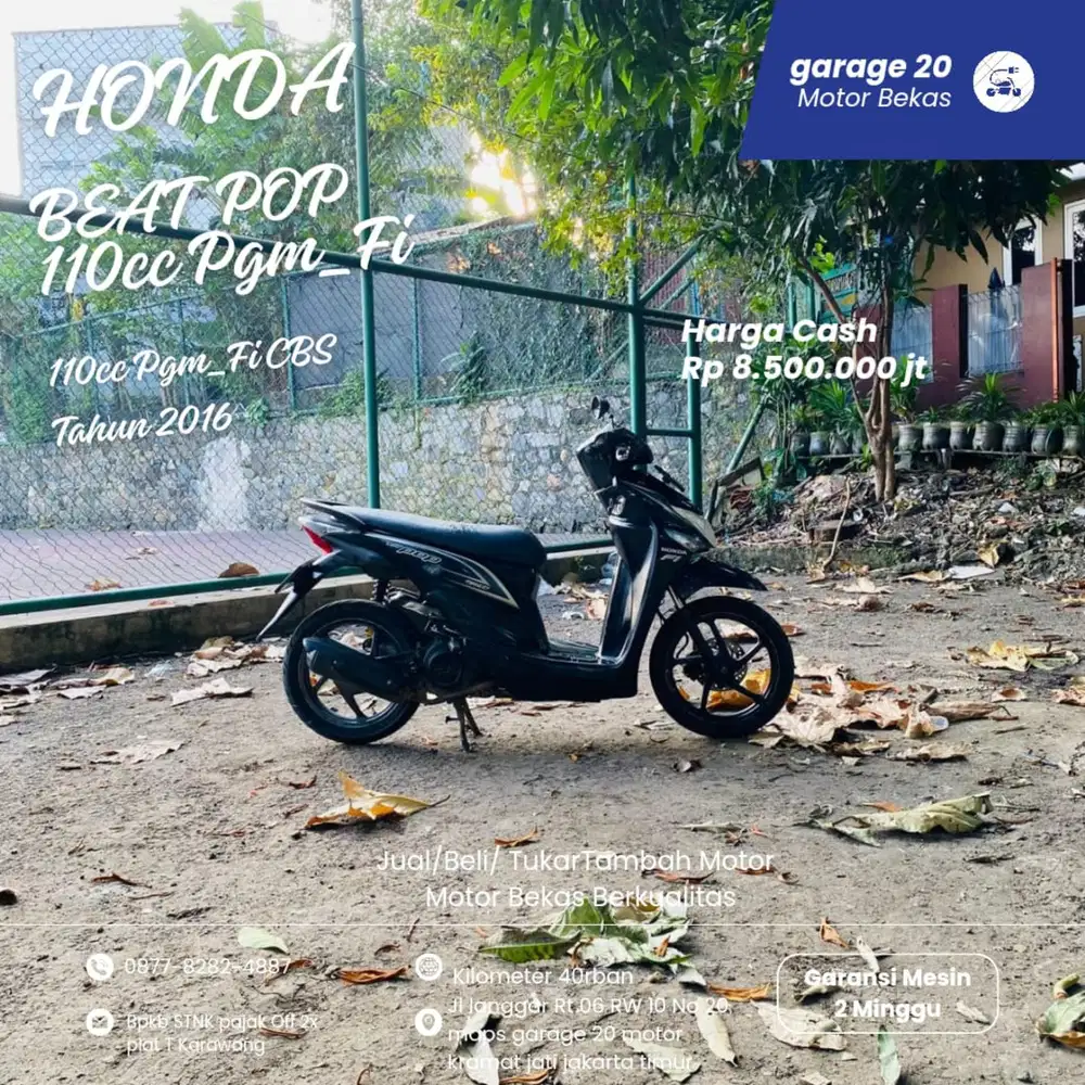 Honda Beat Pop 110cc Pgm_Fi Tahun 2016