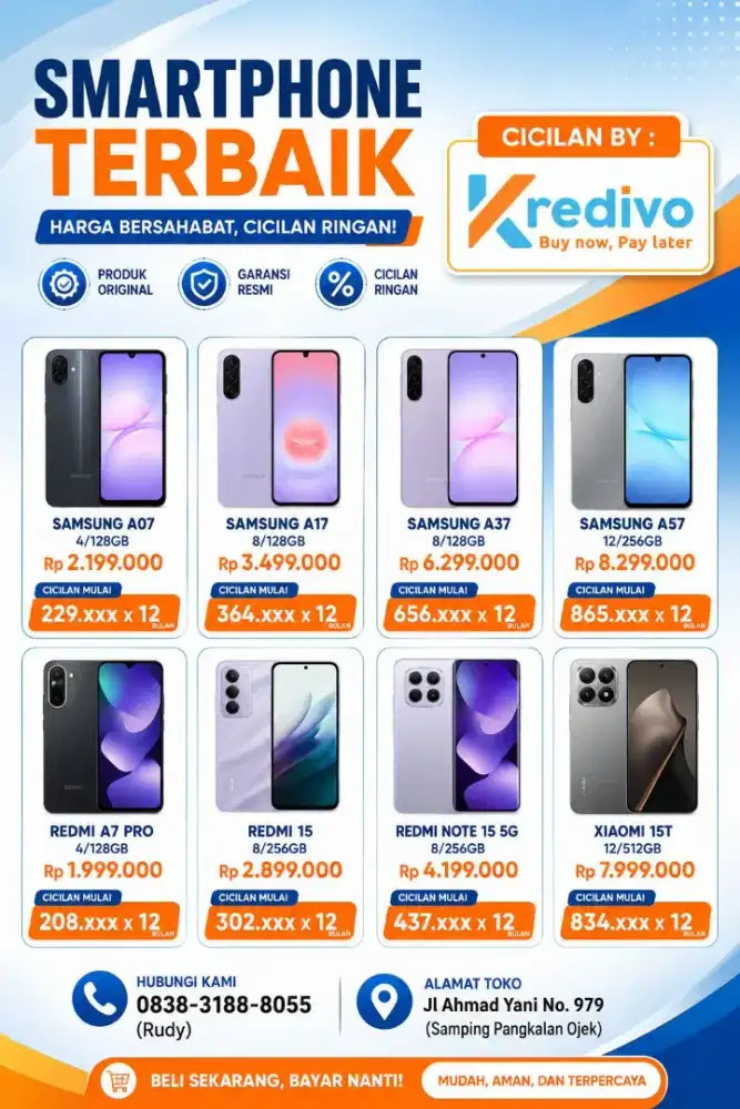 Cicilan Ringan Samsung & Xiaomi Tenor 12 Bulan