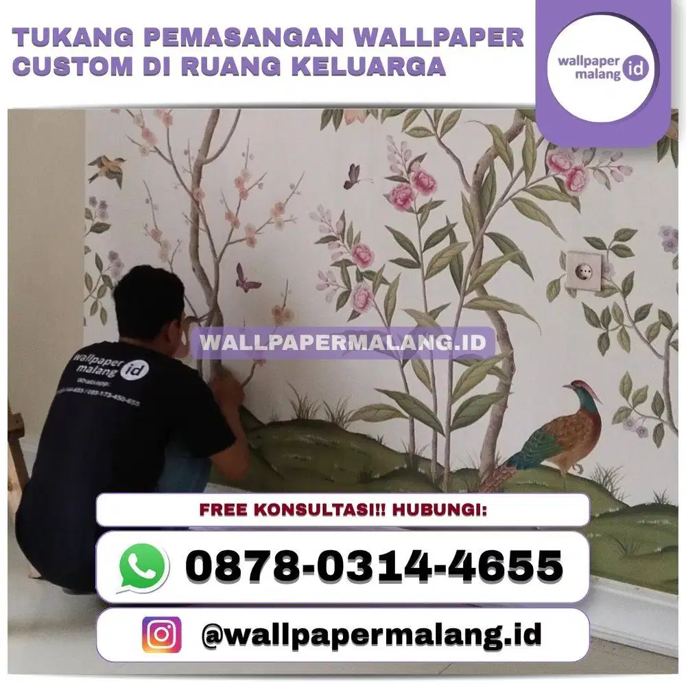 TUKANG PEMASANGAN WALLPAPER CUSTOM DI RUANG KELUARGA