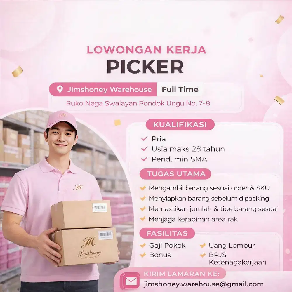 Dibutuhkan Staf Picker Jimshoney