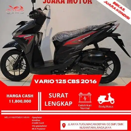 VARIO 125 LED 2016 SURAT LENGKAP HARGA TERMURAH SIAP PAKAI