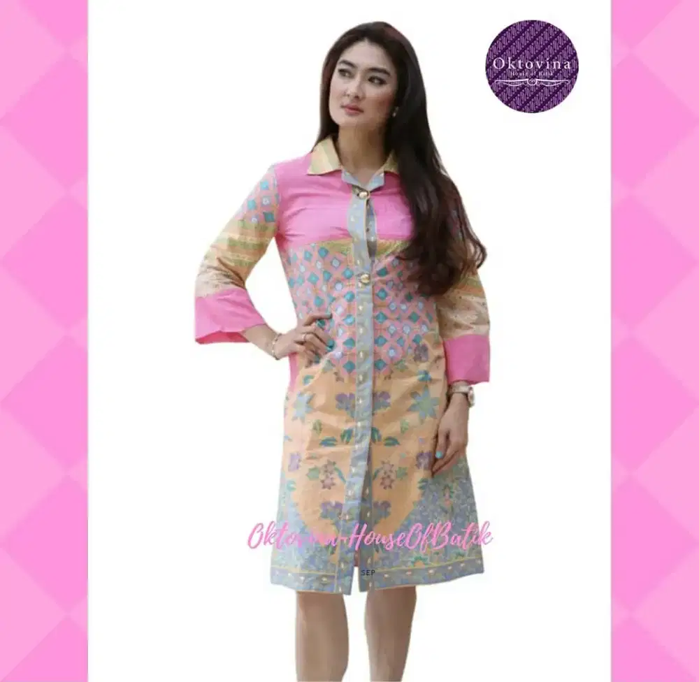 Dress Batik Katun Pink Oktovina