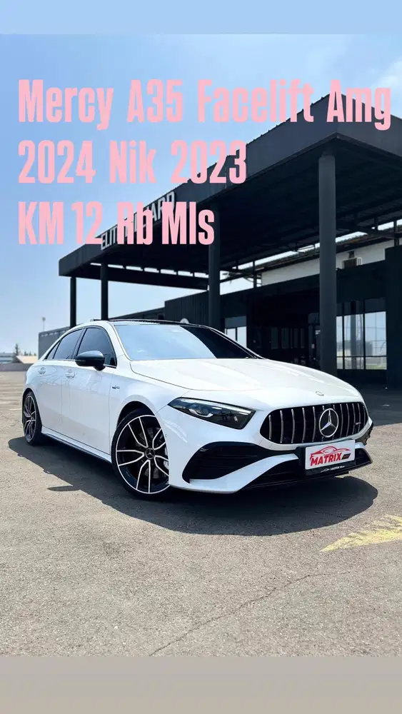 Mercy A35 facelift Amg 2024 Nik23 White on black siap pakai