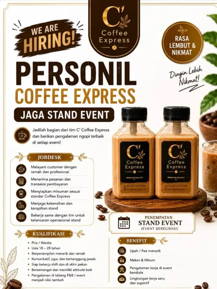 Dibutuhkan Cepat Personil Jaga Stand Event