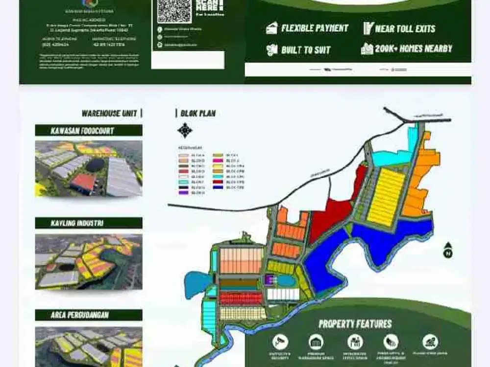 kawasan kirana siap Gudang dan tanah masing2 luas bisa bangun gudang pribadi..
