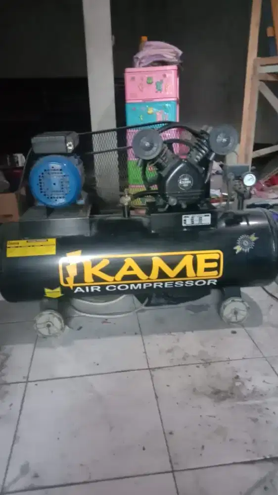 Kompresor Angin 2 PK Merk IKAMI - Kondisi Normal - Bekas Cucian Mobil