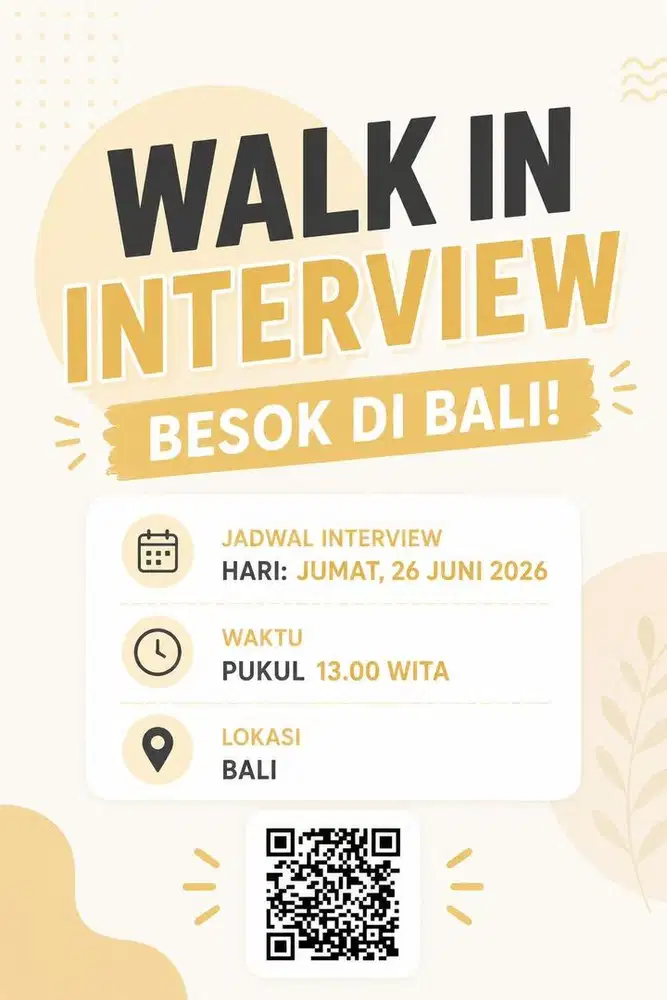 WALK IN INTERVIEW KHUSUS DOMISILI BALI