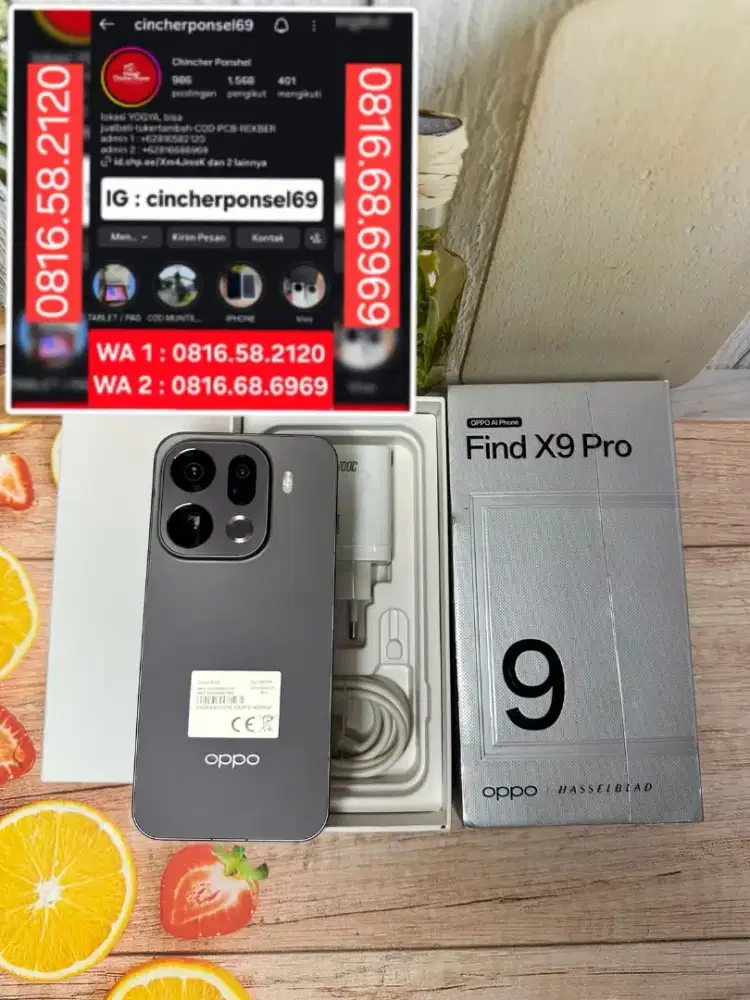 Jual hp oppo find x9 pro 5G 16/512 likenew istimewa grns resmi aktif