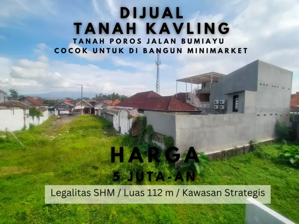 5 Menit GOR Ken Arok Malang Jalan Paving 6 Meter Cocok Dibangun Rumah SHM Ready