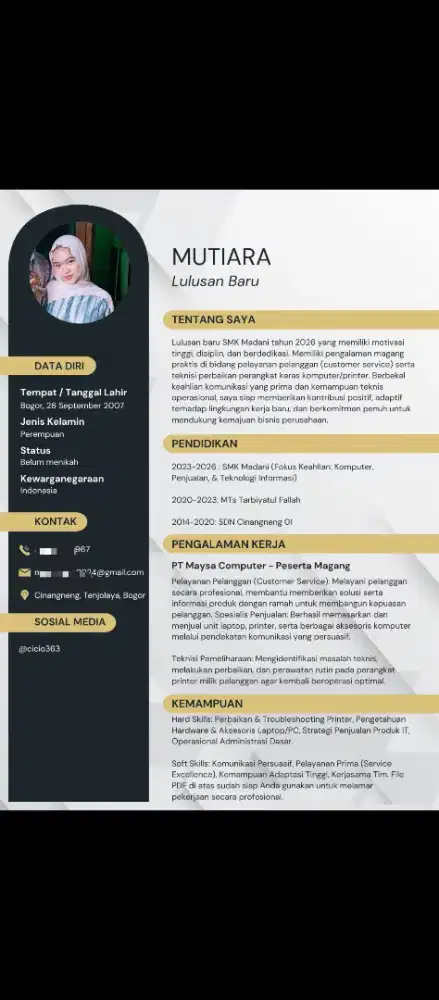 Info loker nya sekitaran tangsel