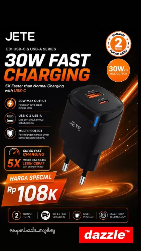 Tc jete E31 type c USB 30 Watt black