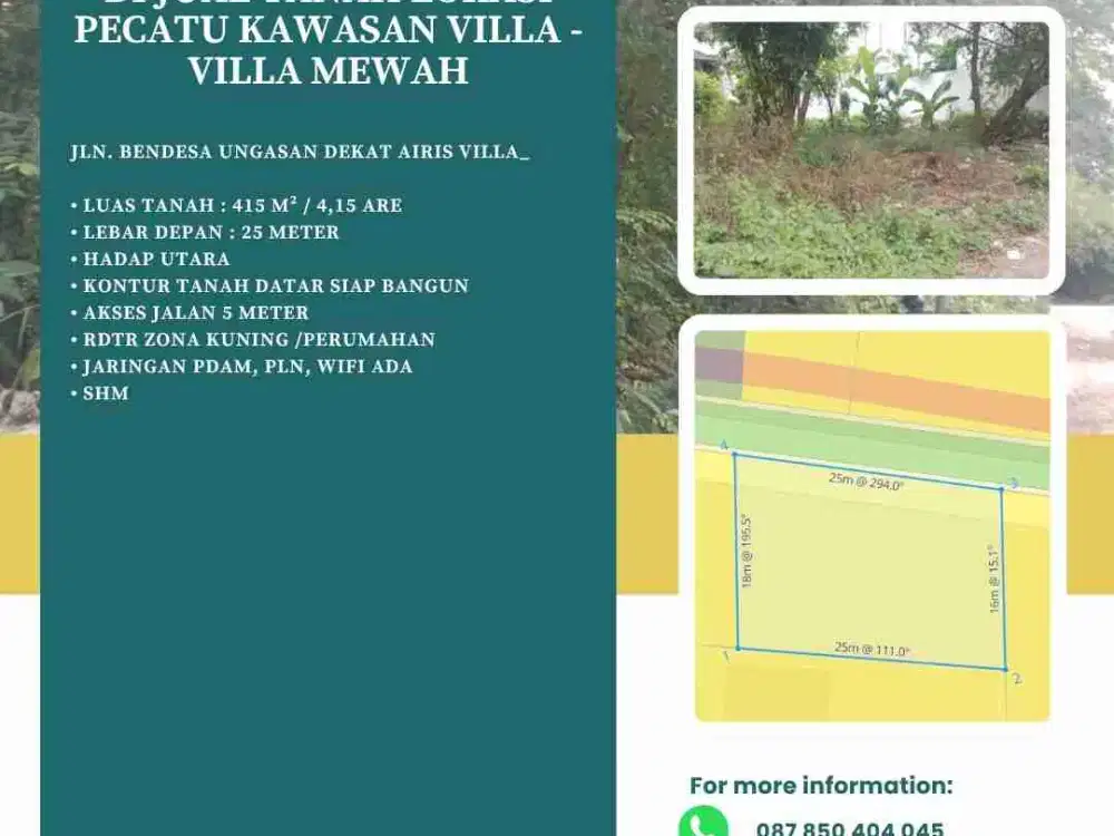 DIJUAL TANAH LOKASI PECATU KAWASAN VILLA - VILLA MEWAH