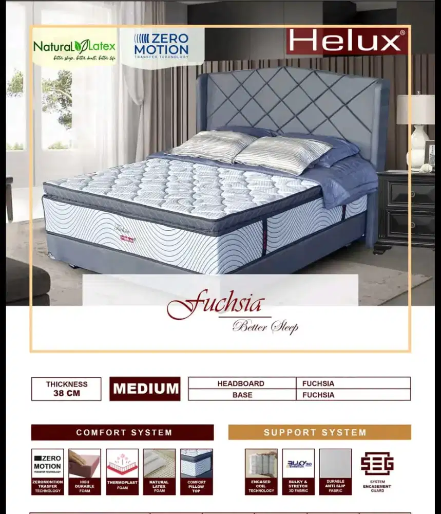 Springbed Helux Fucshia | Wilco Furniture Palembang
