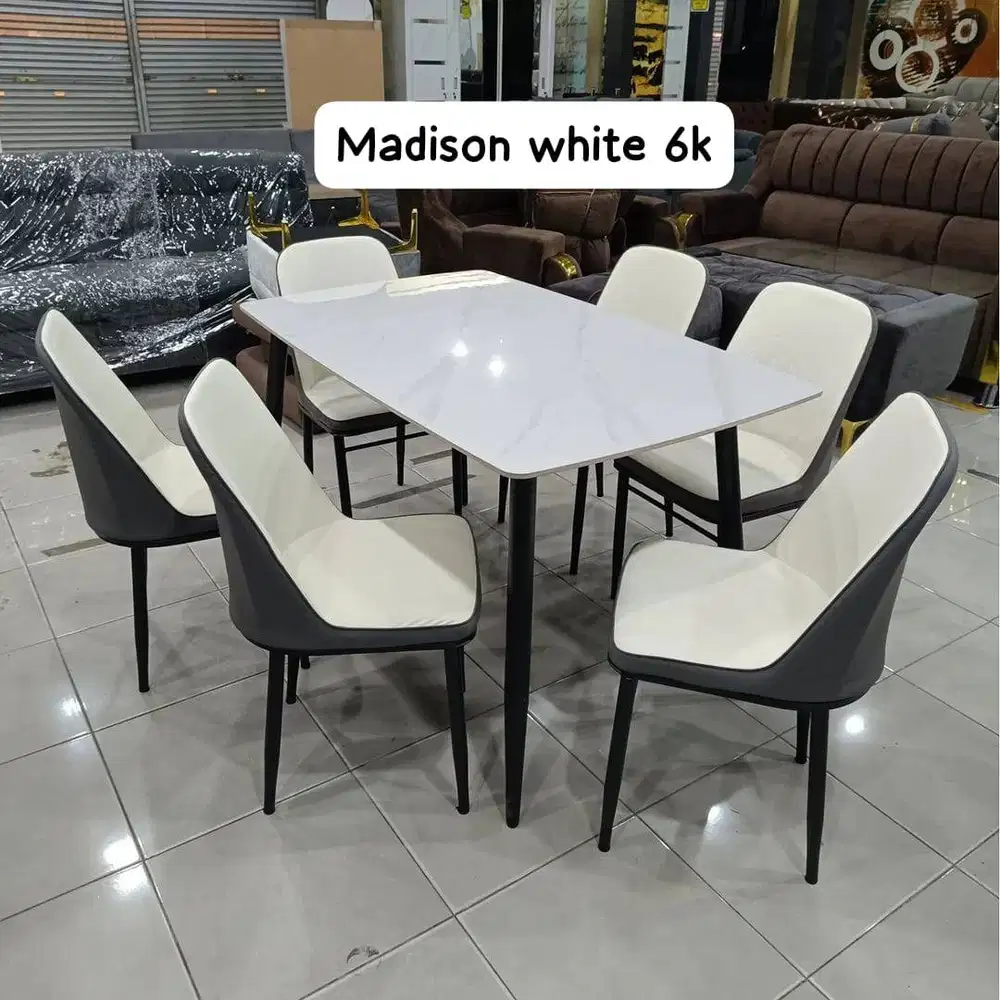 MEJA MAKAN KURSI 6 GRANIT WHITE
