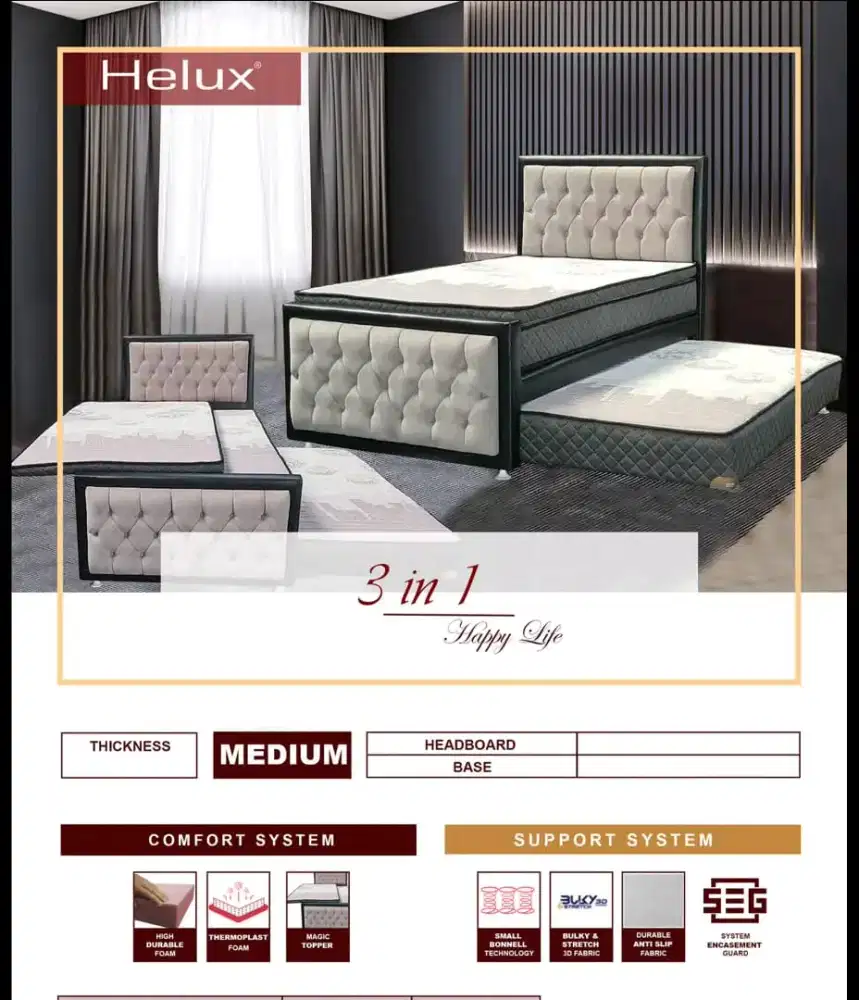 Bed Sorong Helux 2 in 1 | Wilco Furniture Palembang