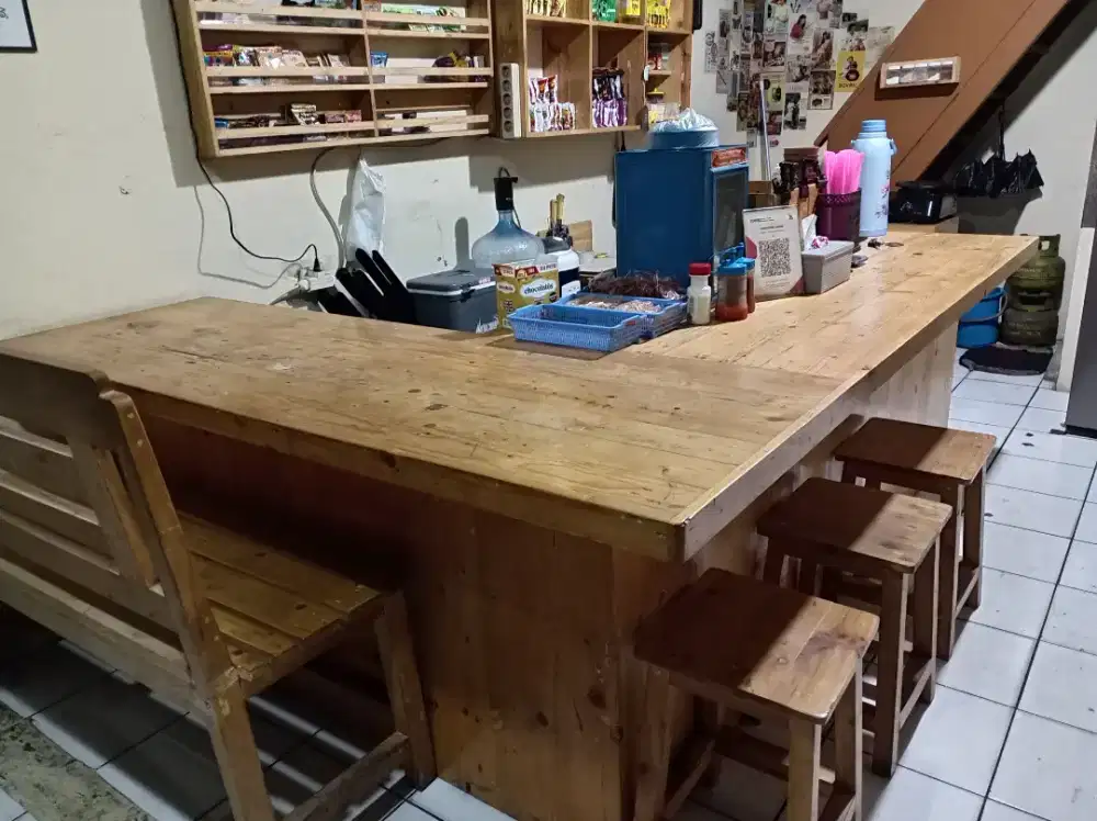 Dijual cepet meja warkop dan perlengkapannya