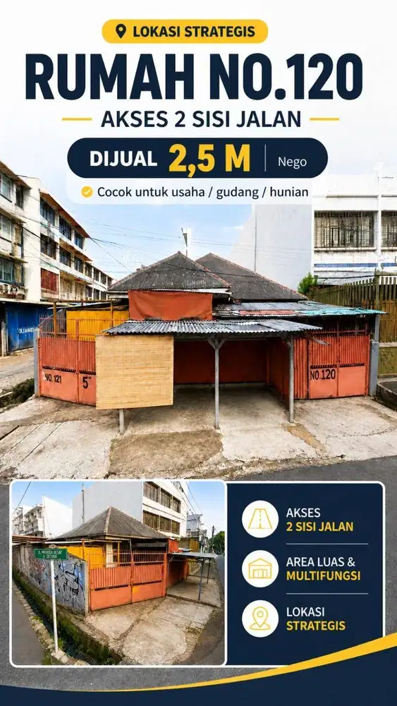 Rumah Strategis Mangga Besar | LT 253 m² | Cocok Hunian & Usaha