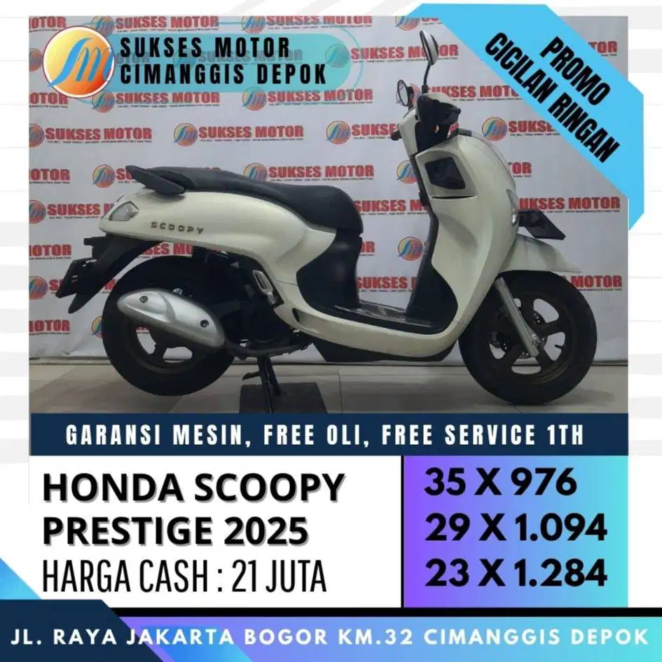 CASH/KREDIT SCOOPY PRESTIGE 2025 PUTIH MULUS CICILAN RINGAN KTP KK