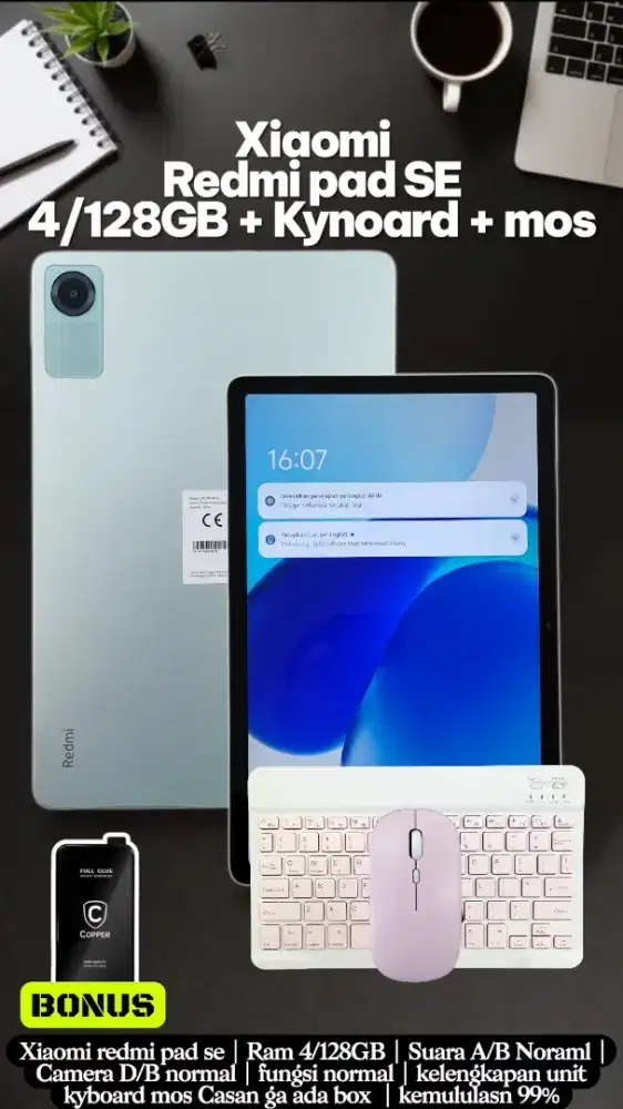 Xiaomi redmi pad se 4/128 like new fullset