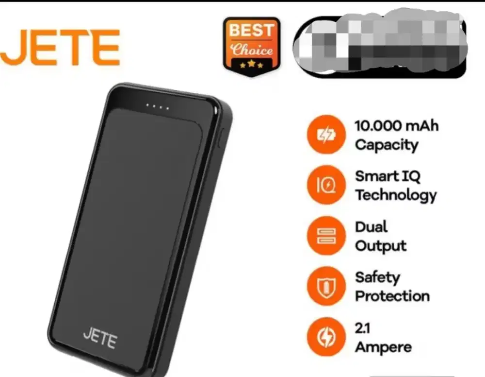 JETE Powerbank Fast Charging C8 10000mAh Power Bank USB Type C