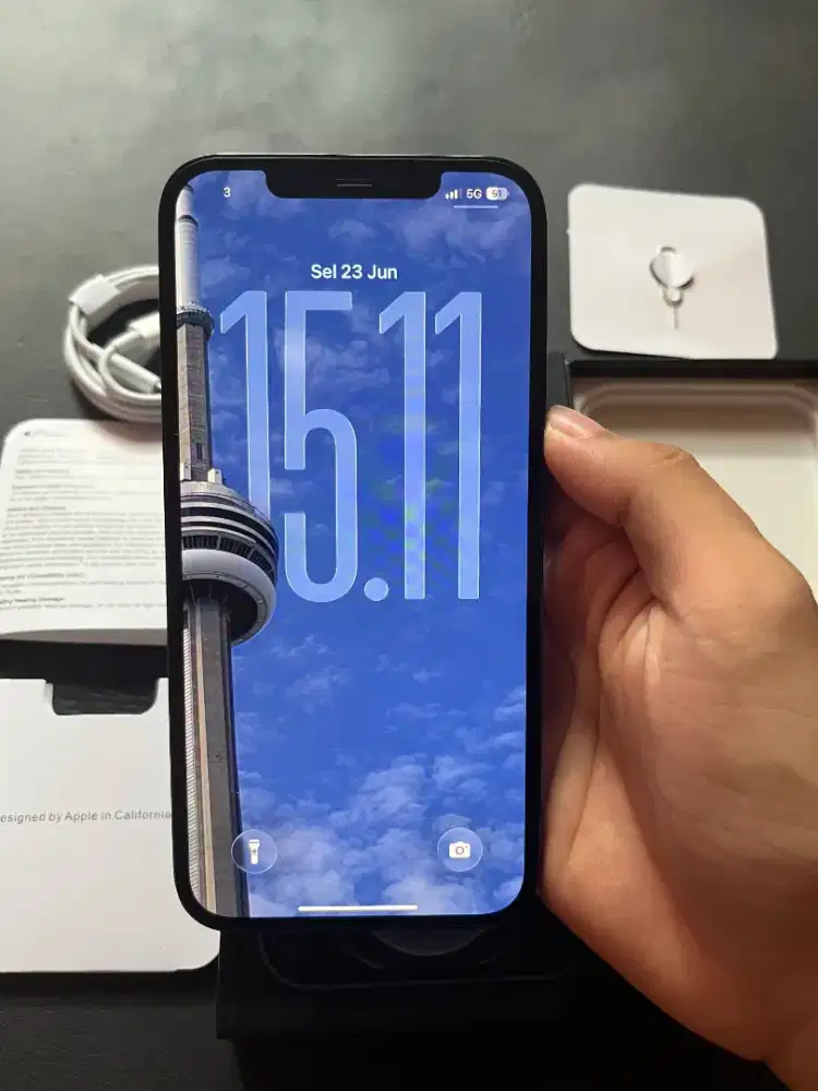 iPhone 12 Pro Max 128Gb Blue Normal, Fullset Mulus Nominus