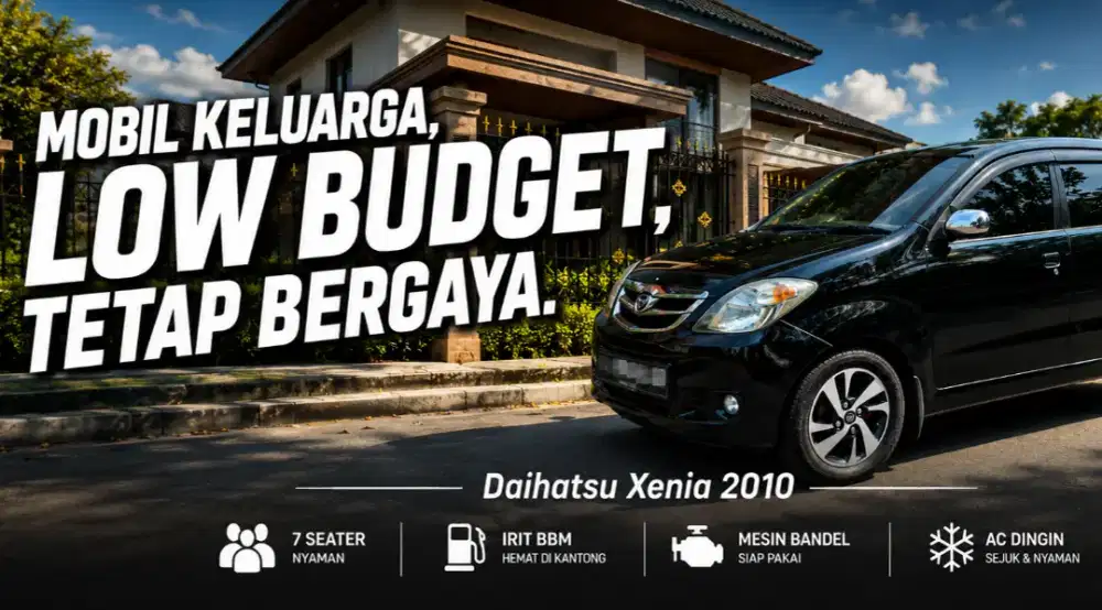 DIJUAL DAIHATSU XENIA Li 2010 — HITAM — KM RENDAH — TANGAN KEDUA