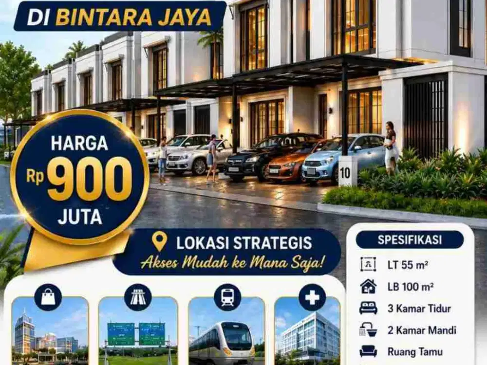 Rumah Cluster Murah di Bintara Jaya Akses Mobil Bebas Banjir