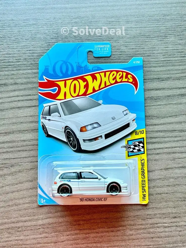 Hot Wheels 90 Honda Civic EF US Card 2019 White Koleksi Hotwheels