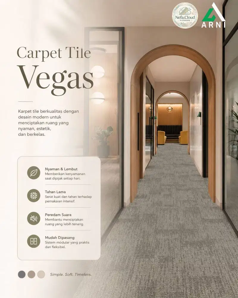 Carpet Tile Vegas 50 x 50cm / Karpet Lantai Modern Untuk Kantor,DLL