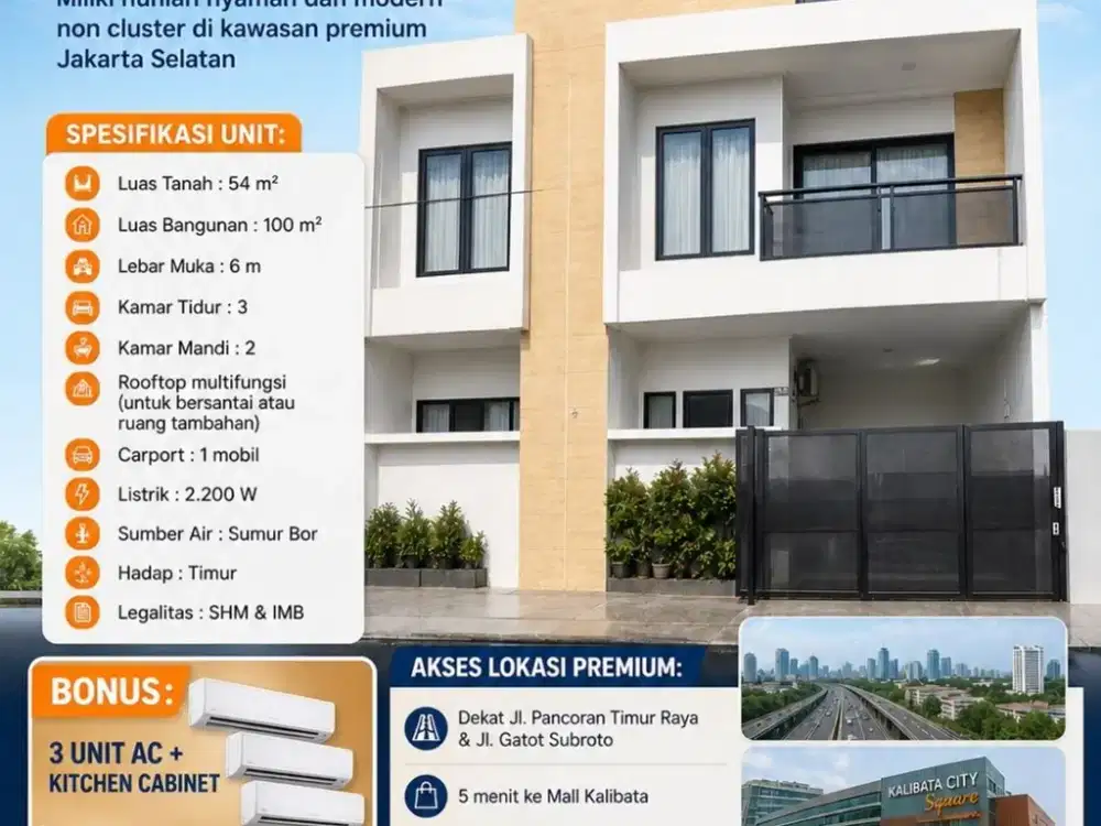 Rumah Ready Premium Di Kalibata Pancoran Jakarta Selatan - Akses Mobil
