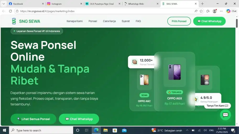 Sewa/kredit Ponsel Online Mudah & Tanpa Ribet